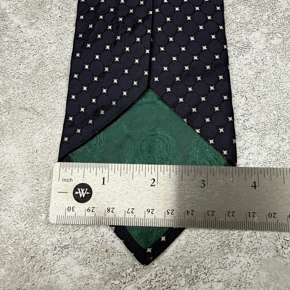 Tommy Hilfiger Silk Tie Mens One Size Blue Geometric Made In USA Necktie - Picture 4 of 5